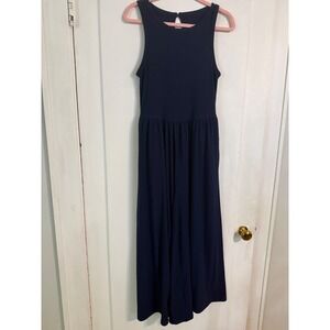 Torrid Super Soft Rib Jumpsuit Navy Blue Sleeveless Wide Leg Size 00 M L